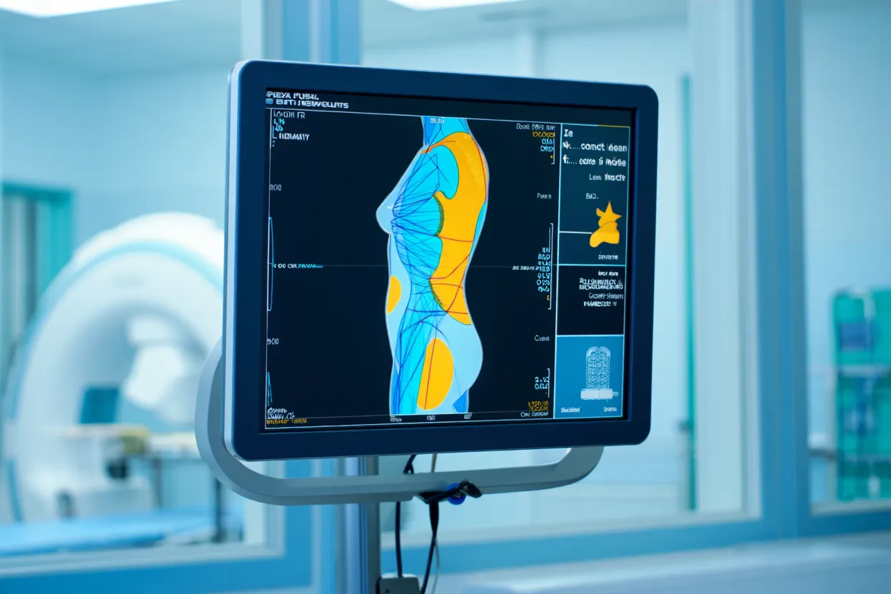 Scan DXA montrant la composition corporelle — masse grasse et masse maigre — dans le cadre d'un traitement GLP-1