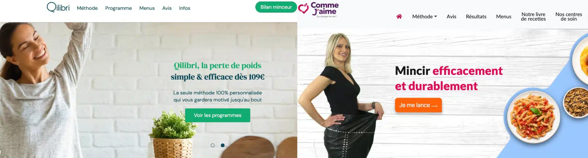 Régimes et perte de poids efficace : Qilibri ou CommeJ’aime ? Nous avons fait un choix et il va vous surprendre…